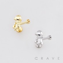 PLAYFUL WHIMSICAL LIL DEVIL  PUSHIN (THREADLESS) 316L SURGICAL STEEL LABRET SET